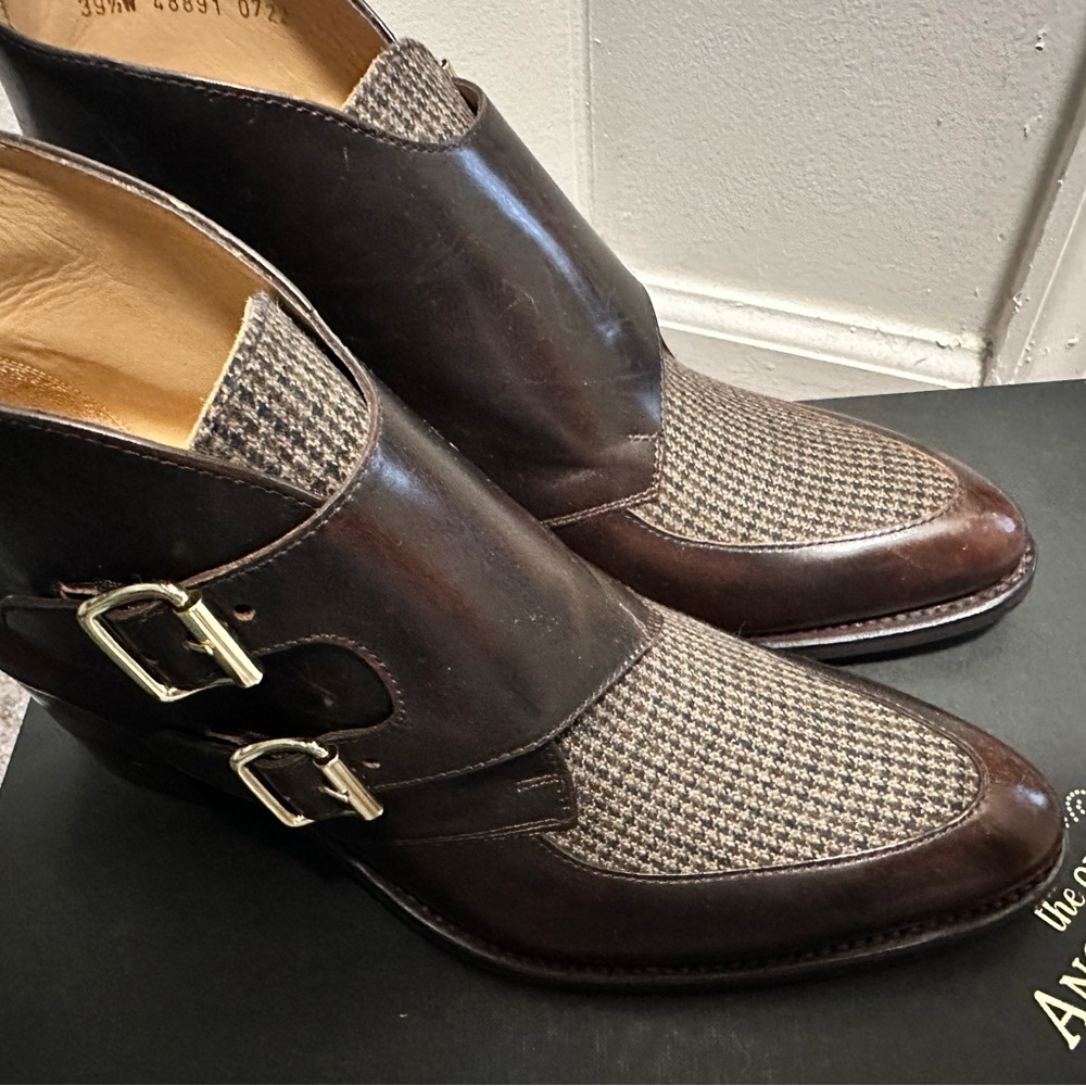 The Office of Angela Scott -Brown Leather and Tweed Shoes